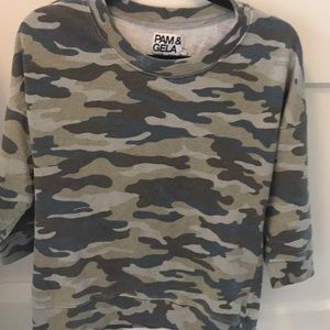Pam & Gela size s camo sweatshirt